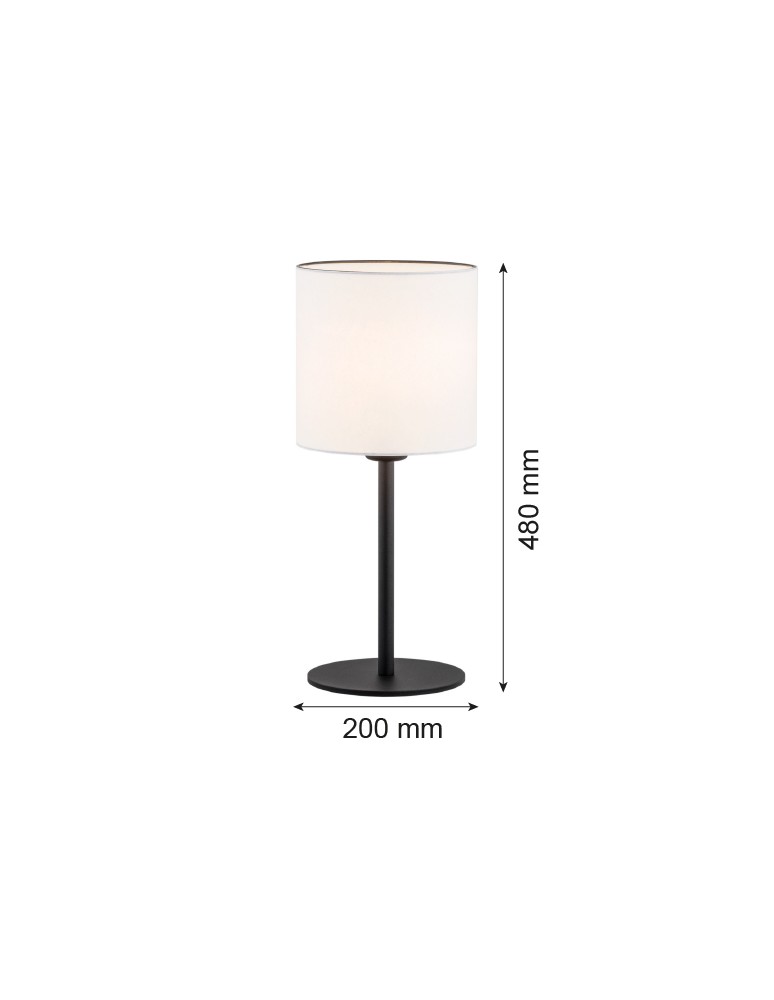 Lampki nocne - Argon HILARY lampa stołowa 1 pł. 1x15W (max) biały czarny struktura 4081 - product kolory-swiatla.pl 2
