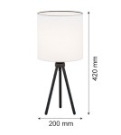 Lampki nocne - Argon HILARY lampa stołowa 1 pł. 1x15W (max) biały czarny struktura 4083 - product 2