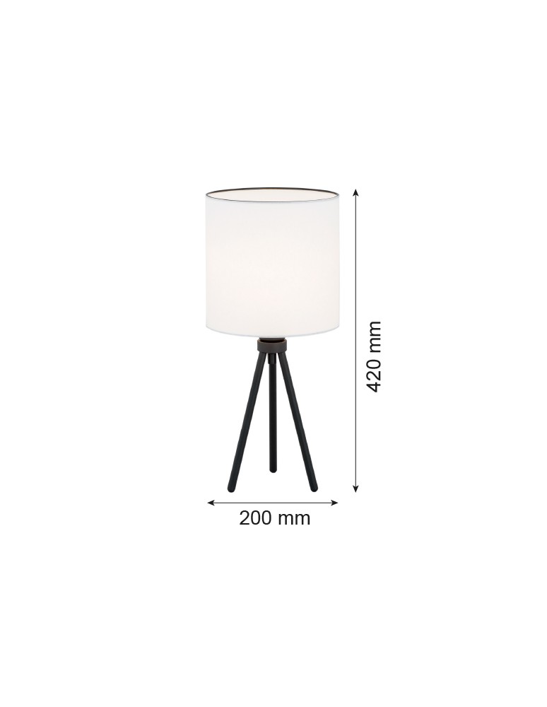 Lampki nocne - Argon HILARY lampa stołowa 1 pł. 1x15W (max) biały czarny struktura 4083 - product kolory-swiatla.pl 2