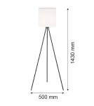 Lampy podłogowe trójnóg - Argon HILARY lampa podłogowa 1 pł. 1x15W (max) biały czarny struktura 4084 - product 2
