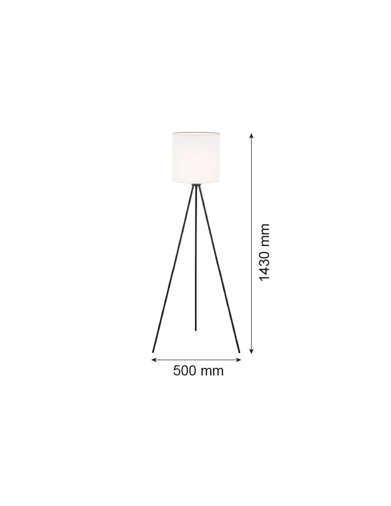 Lampy podłogowe trójnóg - Argon HILARY lampa podłogowa 1 pł. 1x15W (max) biały czarny struktura 4084 - product kolory-swiatla.pl 2