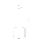 Lampy wiszące z abażurem - Argon HILARY lampa wisząca 1 pł. 1x15W (max) biały czarny struktura 4085 - product 3