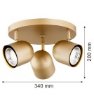 Argon ISOLA plafon 3 pł. 3x5W (max) złoty 6249 Argon ISOLA plafon 3 pł. 3x5W (max) złoty 6249