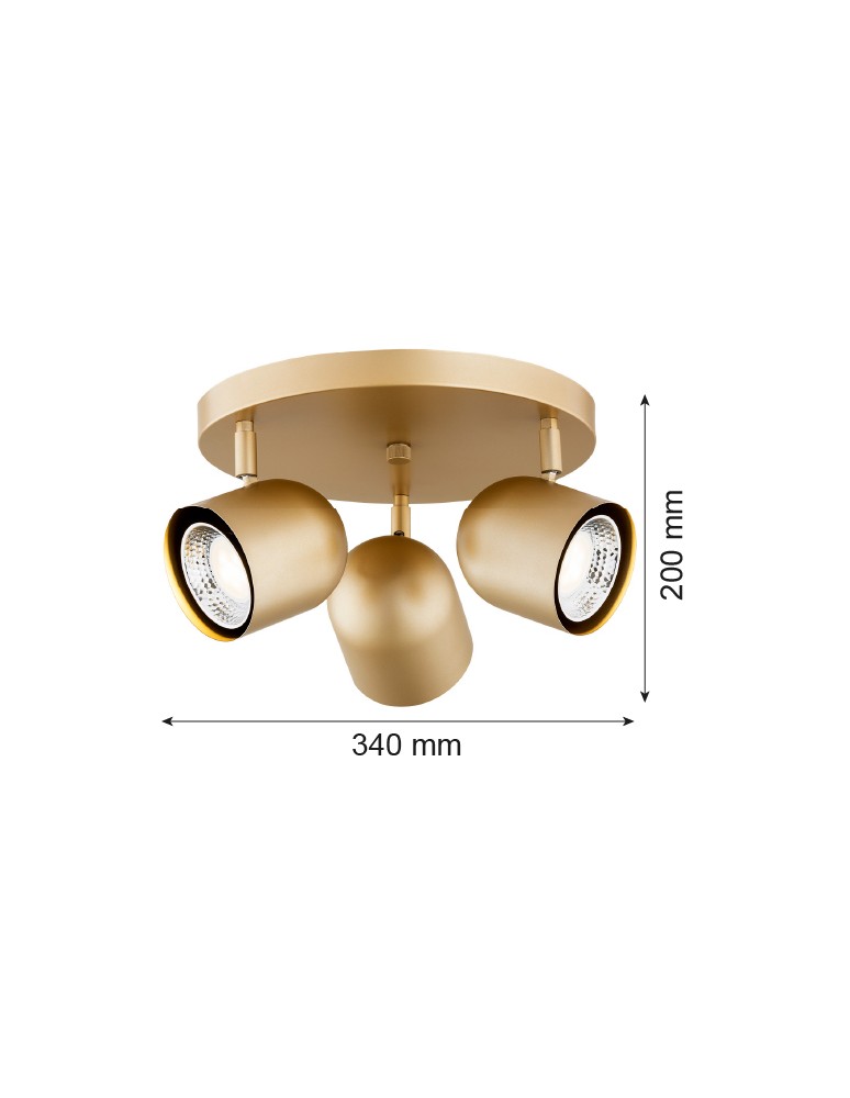 Argon ISOLA plafon 3 pł. 3x5W (max) złoty 6249 Argon ISOLA plafon 3 pł. 3x5W (max) złoty 6249