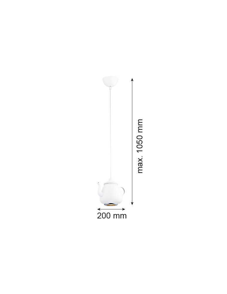 Lampy wiszące pojedyncze - Argon JAMAJKA lampa wisząca 1 pł. 1x5W (max) biały struktura 3650 - product kolory-swiatla.pl 2