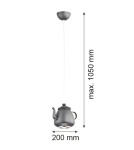 Lampy wiszące pojedyncze - Argon JAMAJKA lampa wisząca 1 pł. 1x5W (max) antracyt struktura 3653 - product 2