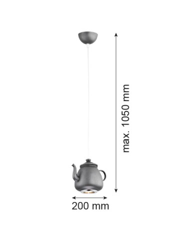 Argon JAMAJKA lampa wisząca 1 pł. 1x5W (max) antracyt struktura 3653 - produkt 2