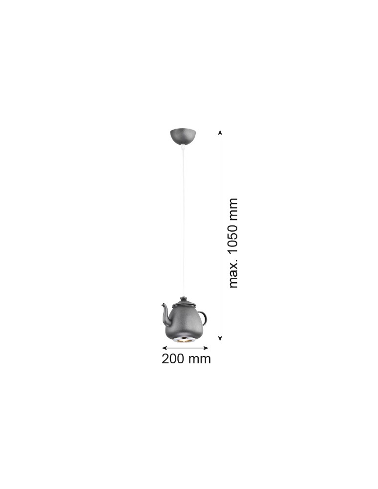 Lampy wiszące pojedyncze - Argon JAMAJKA lampa wisząca 1 pł. 1x5W (max) antracyt struktura 3653 - product kolory-swiatla.pl 2