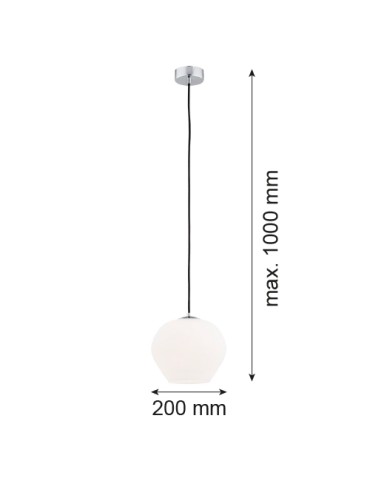 Argon KALIMERA lampa wisząca 1 pł. mniejsza 1x15W (max) opal mat chrom 4040 - produkt 2