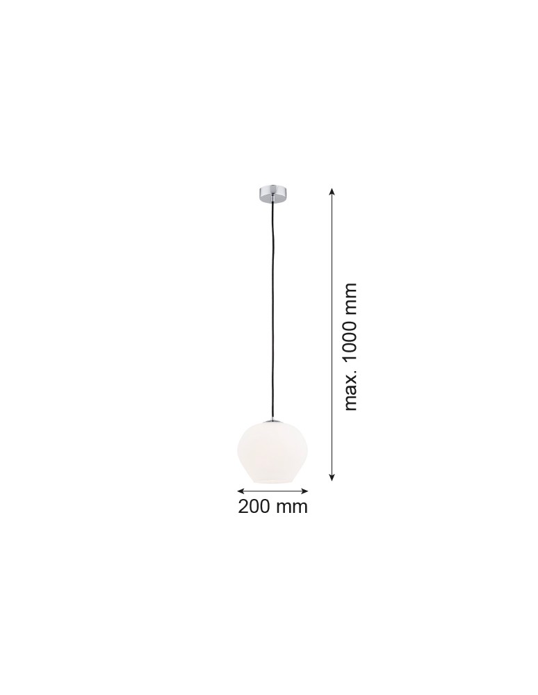 Argon KALIMERA lampa wisząca 1 pł. mniejsza 1x15W (max) opal mat chrom 4040 Argon KALIMERA lampa wisząca 1 pł. mniejsza 1x15W (max) opal mat chrom 4040