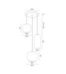 Argon KALIMERA lampa wisząca 3 pł. 3x15W (max) opal mat chrom 1430 Argon KALIMERA lampa wisząca 3 pł. 3x15W (max) opal mat chrom 1430