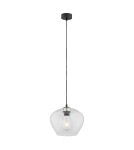 Lampy wiszące pojedyncze - Argon KALIMERA lampa wisząca 1 pł. większa 1x15W (max) transparentny czarny mat 4043 - product 1
