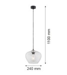 Lampy wiszące pojedyncze - Argon KALIMERA lampa wisząca 1 pł. większa 1x15W (max) transparentny czarny mat 4043 - product 2