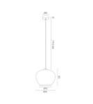 Lampy wiszące pojedyncze - Argon KALIMERA lampa wisząca 1 pł. większa 1x15W (max) transparentny czarny mat 4043 - product 3