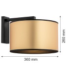 Kinkiety z abażurem - Argon KARIN kinkiet 1 pł. 1x15W (max) złoty czarny struktura 4295 - product 2