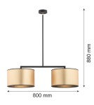 Lampy wiszące podwójne - Argon KARIN lampa wisząca 2 pł. 2x15W (max) złoty czarny strukura 898 - product 2