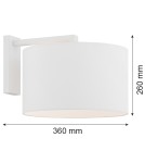 Kinkiety z abażurem - Argon KARIN kinkiet 1 pł. 1x15W (max) biały biały struktura 4294 - product 2