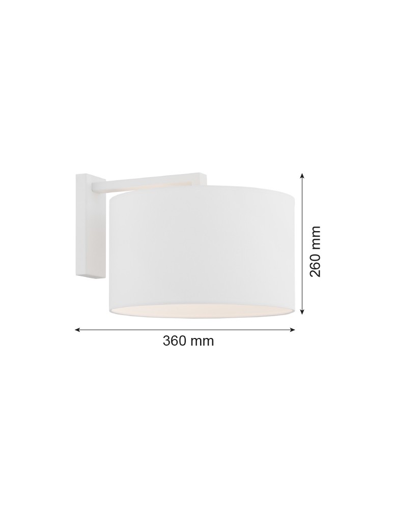 Kinkiety z abażurem - Argon KARIN kinkiet 1 pł. 1x15W (max) biały biały struktura 4294 - product kolory-swiatla.pl 2