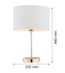 Lampy stołowe z abażurem - Argon KARIN lampa stołowa 1 pł. 1x15W (max) biały mosiądz 4301 - product 2