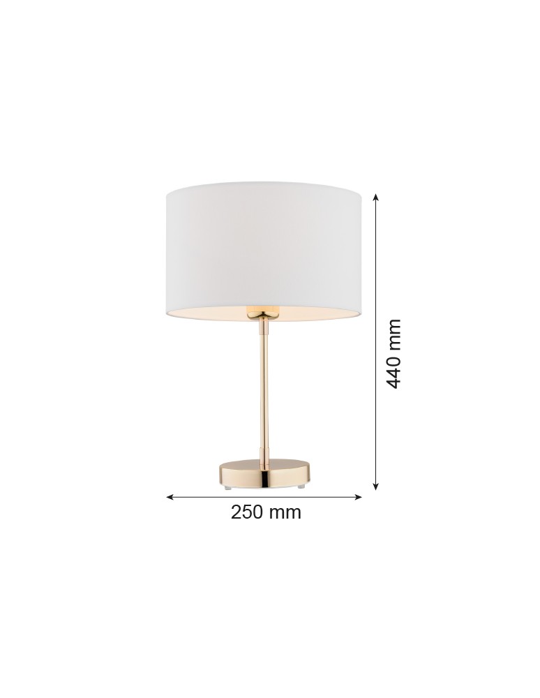Lampy stołowe z abażurem - Argon KARIN lampa stołowa 1 pł. 1x15W (max) biały mosiądz 4301 - product kolory-swiatla.pl 2
