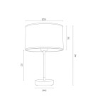 Lampy stołowe z abażurem - Argon KARIN lampa stołowa 1 pł. 1x15W (max) biały mosiądz 4301 - product 3