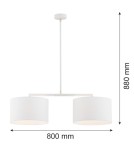 Lampy wiszące podwójne - Argon KARIN lampa wisząca 2 pł. 2x15W (max) biały biały struktura 900 - product 2