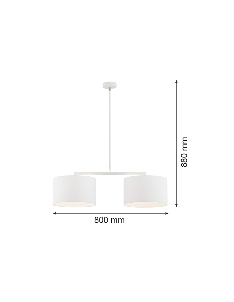 Lampy wiszące podwójne - Argon KARIN lampa wisząca 2 pł. 2x15W (max) biały biały struktura 900 - product kolory-swiatla.pl 2