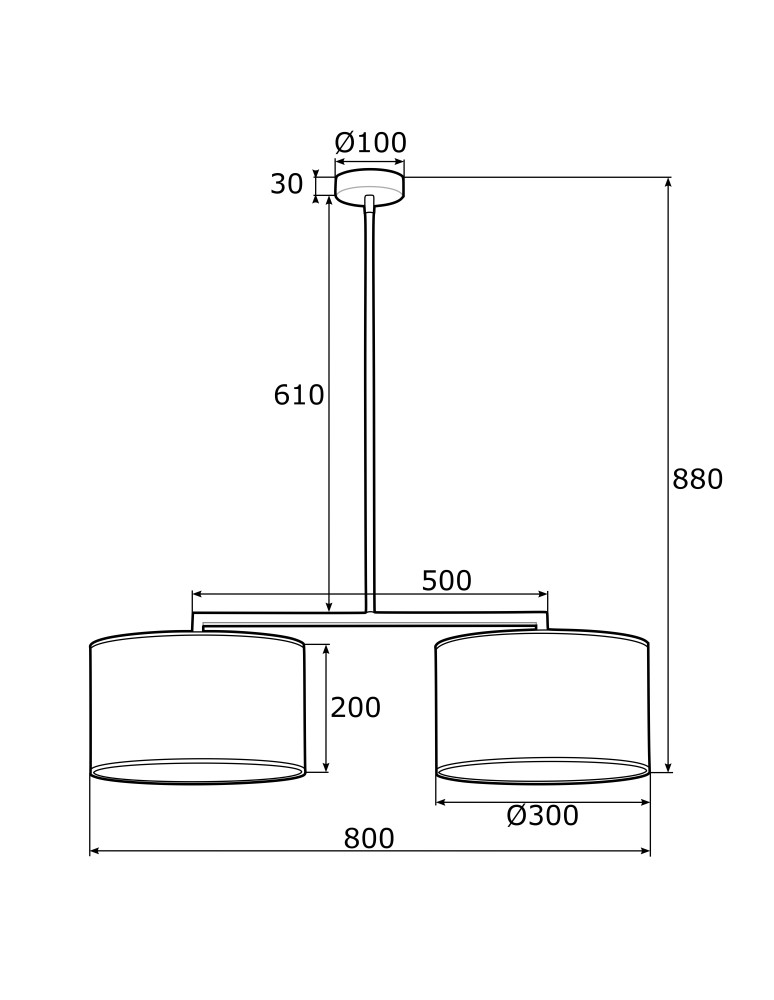 Lampy wiszące podwójne - Argon KARIN lampa wisząca 2 pł. 2x15W (max) biały biały struktura 900 - product kolory-swiatla.pl 3