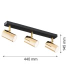 Argon LAGOS plafon 3 pł. 3x5W (max) mosiądz czarny struktura 1474 Argon LAGOS plafon 3 pł. 3x5W (max) mosiądz czarny struktura 1474