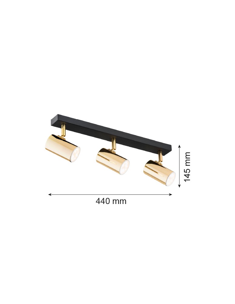 Argon LAGOS plafon 3 pł. 3x5W (max) mosiądz czarny struktura 1474 Argon LAGOS plafon 3 pł. 3x5W (max) mosiądz czarny struktura 1474