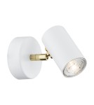 Kinkiety regulowane - Argon LAGOS kinkiet 1 pł. 1x5W (max) biały struktura elementy mosiądzowane 4209 - product 1