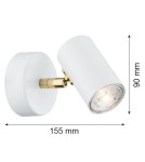 Kinkiety regulowane - Argon LAGOS kinkiet 1 pł. 1x5W (max) biały struktura elementy mosiądzowane 4209 - product 2