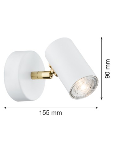 Argon LAGOS kinkiet 1 pł. 1x5W (max) biały struktura elementy mosiądzowane 4209 - produkt 2