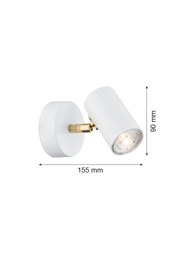 Kinkiety regulowane - Argon LAGOS kinkiet 1 pł. 1x5W (max) biały struktura elementy mosiądzowane 4209 - product kolory-swiatla.pl 2