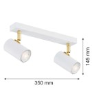 Argon LAGOS plafon 2 pł. 2x5W (max) biały struktura elementy mosiądzowane 890 Argon LAGOS plafon 2 pł. 2x5W (max) biały struktura elementy mosiądzowane 890