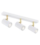 Lampy sufitowe reflektory - Argon LAGOS plafon 3 pł. 3x5W (max) biały struktura elementy mosiądzowane 1475 - product 1