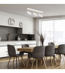 Lampy sufitowe reflektory - Argon LAGOS plafon 3 pł. 3x5W (max) biały struktura elementy mosiądzowane 1475 - product 2