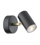 Argon LAGOS kinkiet 1 pł. 1x5W (max) czarny struktura elementy mosiądzowane 4210 Argon LAGOS kinkiet 1 pł. 1x5W (max) czarny struktura elementy mosiądzowane 4210