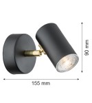 Argon LAGOS kinkiet 1 pł. 1x5W (max) czarny struktura elementy mosiądzowane 4210 Argon LAGOS kinkiet 1 pł. 1x5W (max) czarny struktura elementy mosiądzowane 4210