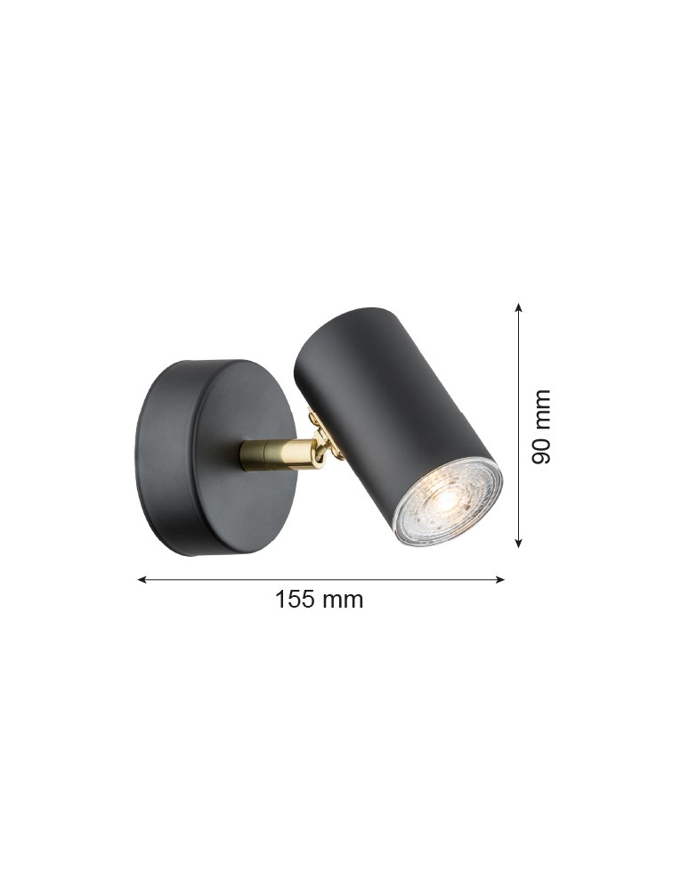 Argon LAGOS kinkiet 1 pł. 1x5W (max) czarny struktura elementy mosiądzowane 4210 Argon LAGOS kinkiet 1 pł. 1x5W (max) czarny struktura elementy mosiądzowane 4210
