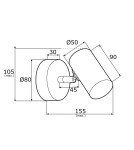 Argon LAGOS kinkiet 1 pł. 1x5W (max) czarny struktura elementy mosiądzowane 4210 Argon LAGOS kinkiet 1 pł. 1x5W (max) czarny struktura elementy mosiądzowane 4210