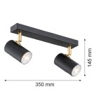 Argon LAGOS plafon 2 pł. 2x5W (max) czarny struktura elementy mosiądzowane 891 Argon LAGOS plafon 2 pł. 2x5W (max) czarny struktura elementy mosiądzowane 891