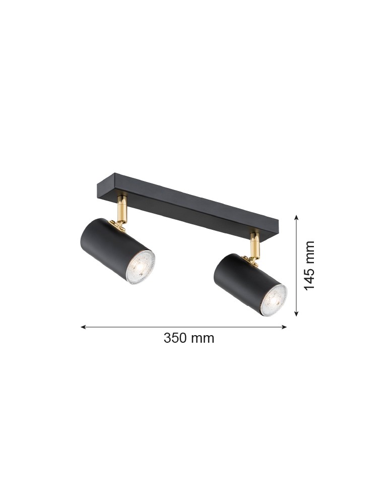 Argon LAGOS plafon 2 pł. 2x5W (max) czarny struktura elementy mosiądzowane 891 Argon LAGOS plafon 2 pł. 2x5W (max) czarny struktura elementy mosiądzowane 891