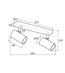 Argon LAGOS plafon 2 pł. 2x5W (max) czarny struktura elementy mosiądzowane 891 Argon LAGOS plafon 2 pł. 2x5W (max) czarny struktura elementy mosiądzowane 891