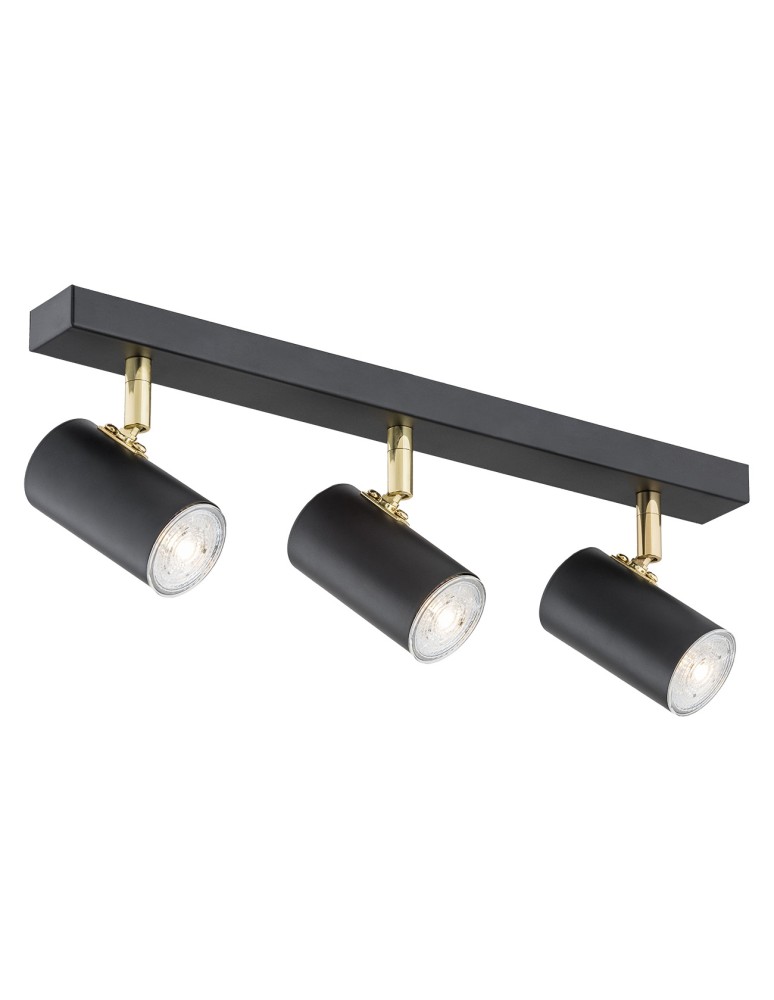 Argon LAGOS plafon 3 pł. 3x5W (max) czarny struktura elementy mosiądzowane 1476 Argon LAGOS plafon 3 pł. 3x5W (max) czarny struktura elementy mosiądzowane 1476
