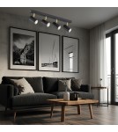 Lampy sufitowe reflektory - Argon LAGOS plafon 4 pł. 4x5W (max) czarny struktura elementy mosiądzowane 1690 - product 2