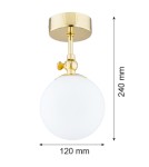 Lampy sufitowe łazienkowe - Argon LATINA kinkiet 1 pł. 1x7W (max) mosiądz IP44 opal mat 4001 - product 2