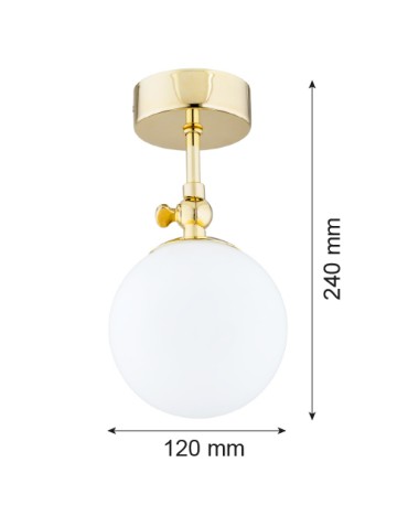 Argon LATINA kinkiet 1 pł. 1x7W (max) mosiądz IP44 opal mat 4001 - produkt 2