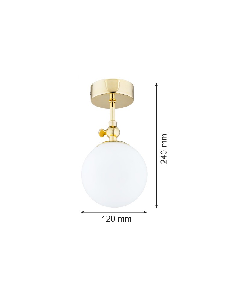 Lampy sufitowe łazienkowe - Argon LATINA kinkiet 1 pł. 1x7W (max) mosiądz IP44 opal mat 4001 - product kolory-swiatla.pl 2