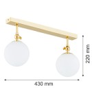 Lampy sufitowe łazienkowe - Argon LATINA kinkiet 2 pł. 2x7W (max) mosiądz IP44 opal mat 844 - product 2